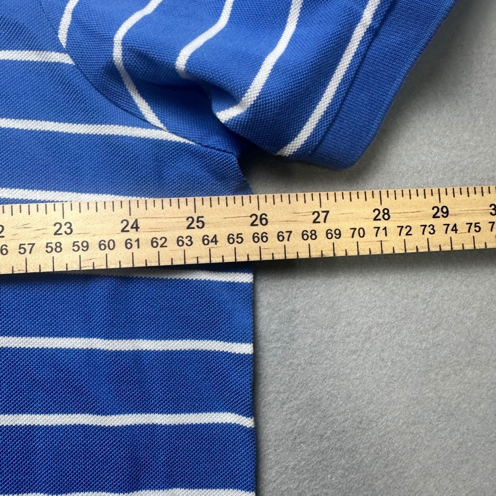 Polo Ralph Lauren Shirt Mens XXL Blue White Striped Mercerized Pima Mesh Polo - Picture 7 of 8